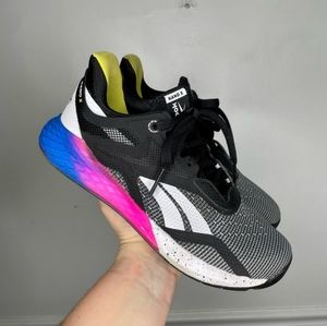 Reebok Nano X Exclusive Release Black Pink Blue Sole Crossfit Sneaker Womens 7.5